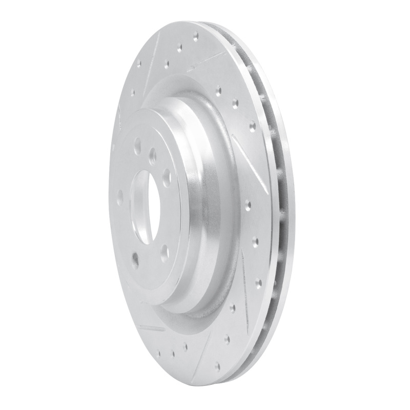 Mercedes-Benz GLE300D Brake Rotor (1) - Rear Left - R1 Concepts - Drilled & Slotted - Silver - `12-`19